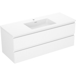 MEXEN/S - Rivel koupelnová skříňka 120 cm s umyvadlem Otis, 2 zásuvky, reliéf , bílá mat (91A20-12047-2-BFF01-W18M01)