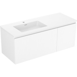 MEXEN/S - Rivel koupelnová skříňka 120 cm s umyvadlem Otis levá, 1S, 1D, reliéf, bílá mat (91A23-12047-3-BBFF01-W18L01)