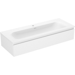 MEXEN/S - Rivel koupelnová skříňka 120 cm s umyvadlem Vela, 1 šuplík, reliéf , bílá mat (91A20-12023-1-BF01-W23M01)