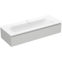 MEXEN/S - Rivel koupelnová skříňka 120 cm s umyvadlem Vela, 1 šuplík, reliéf , šedá mat/bílá mat (91A20-12023-1-BF62-W23M01)