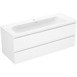 MEXEN/S - Rivel koupelnová skříňka 120 cm s umyvadlem Vela, 2 zásuvky, reliéf , bílá mat (91A20-12047-2-BFF01-W23M01)