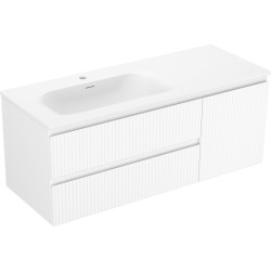 MEXEN/S - Rivel koupelnová skříňka 120 cm s umyvadlem Vela levá, 2S, 1D, reliéf, bílá mat (91A23-12047-3-BBFFF01-W23L01)