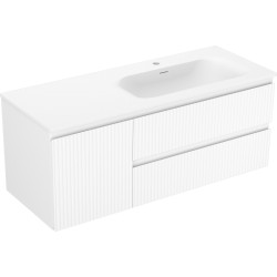 MEXEN/S - Rivel koupelnová skříňka 120 cm s umyvadlem Vela pravá, 2S, 1D, reliéf, bílá mat (91A23-12047-3-BBFFF01-W23P01)