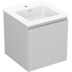 MEXEN/S - Rivel koupelnová skříňka 45 cm s umyvadlem Otis, 1 šuplík, reliéf , šedá mat/bílá mat (91A20-04547-1-BF62-W18M01)