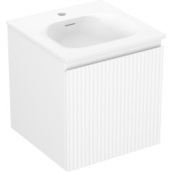 MEXEN/S - Rivel koupelnová skříňka 45 cm s umyvadlem Vela, 1 šuplík, reliéf , bílá mat (91A20-04547-1-BF01-W23M01)