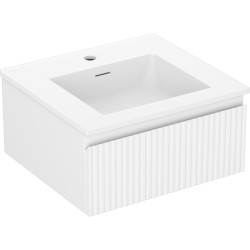 MEXEN/S - Rivel koupelnová skříňka 50 cm s umyvadlem Otis, 1 šuplík, reliéf , bílá mat (91A20-05023-1-BF01-W18M01)