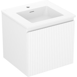 MEXEN/S - Rivel koupelnová skříňka 50 cm s umyvadlem Otis, 1 šuplík, reliéf , bílá mat (91A20-05047-1-BF01-W18M01)