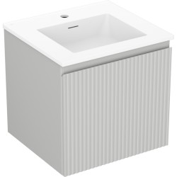 MEXEN/S - Rivel koupelnová skříňka 50 cm s umyvadlem Otis, 1 šuplík, reliéf , šedá mat/bílá mat (91A20-05047-1-BF62-W18M01)