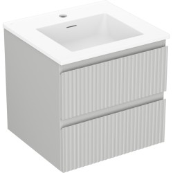 MEXEN/S - Rivel koupelnová skříňka 50 cm s umyvadlem Otis, 2 zásuvky, reliéf , šedá mat/bílá mat (91A20-05047-2-BFF62-W18M01)