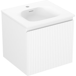 MEXEN/S - Rivel koupelnová skříňka 50 cm s umyvadlem Vela, 1 šuplík, reliéf , bílá mat (91A20-05047-1-BF01-W23M01)
