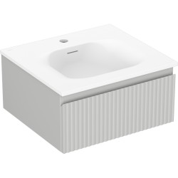 MEXEN/S - Rivel koupelnová skříňka 50 cm s umyvadlem Vela, 1 šuplík, reliéf , šedá mat/bílá mat (91A20-05023-1-BF62-W23M01)