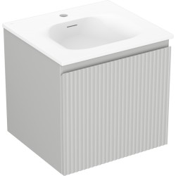 MEXEN/S - Rivel koupelnová skříňka 50 cm s umyvadlem Vela, 1 šuplík, reliéf , šedá mat/bílá mat (91A20-05047-1-BF62-W23M01)