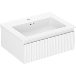 MEXEN/S - Rivel koupelnová skříňka 60 cm s umyvadlem Otis, 1 šuplík, reliéf , bílá mat (91A20-06023-1-BF01-W18M01)