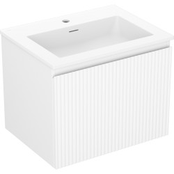 MEXEN/S - Rivel koupelnová skříňka 60 cm s umyvadlem Otis, 1 šuplík, reliéf , bílá mat (91A20-06047-1-BF01-W18M01)