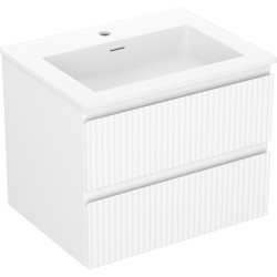 MEXEN/S - Rivel koupelnová skříňka 60 cm s umyvadlem Otis, 2 zásuvky, reliéf , bílá mat (91A20-06047-2-BFF01-W18M01)