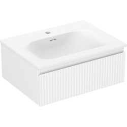 MEXEN/S - Rivel koupelnová skříňka 60 cm s umyvadlem Vela, 1 šuplík, reliéf , bílá mat (91A20-06023-1-BF01-W23M01)