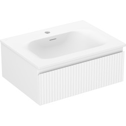 MEXEN/S - Rivel koupelnová skříňka 60 cm s umyvadlem Vela, 1 šuplík, reliéf , bílá mat (91A20-06023-1-BF01-W23M01)