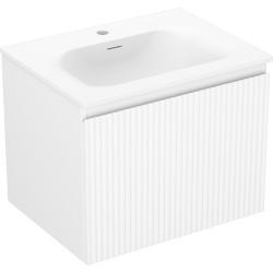 MEXEN/S - Rivel koupelnová skříňka 60 cm s umyvadlem Vela, 1 šuplík, reliéf , bílá mat (91A20-06047-1-BF01-W23M01)