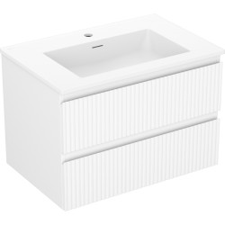 MEXEN/S - Rivel koupelnová skříňka 70 cm s umyvadlem Otis, 2 zásuvky, reliéf , bílá mat (91A20-07047-2-BFF01-W18M01)