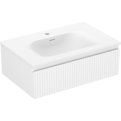 MEXEN/S - Rivel koupelnová skříňka 70 cm s umyvadlem Vela, 1 šuplík, reliéf , bílá mat (91A20-07023-1-BF01-W23M01)
