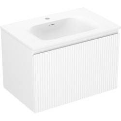 MEXEN/S - Rivel koupelnová skříňka 70 cm s umyvadlem Vela, 1 šuplík, reliéf , bílá mat (91A20-07047-1-BF01-W23M01)