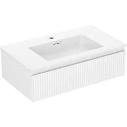 MEXEN/S - Rivel koupelnová skříňka 80 cm s umyvadlem Otis, 1 šuplík, reliéf , bílá mat (91A20-08023-1-BF01-W18M01)