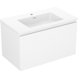 MEXEN/S - Rivel koupelnová skříňka 80 cm s umyvadlem Otis, 1 šuplík, reliéf , bílá mat (91A20-08047-1-BF01-W18M01)