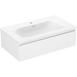 MEXEN/S - Rivel koupelnová skříňka 80 cm s umyvadlem Vela, 1 šuplík, reliéf , bílá mat (91A20-08023-1-BF01-W23M01)