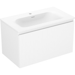 MEXEN/S - Rivel koupelnová skříňka 80 cm s umyvadlem Vela, 1 šuplík, reliéf , bílá mat (91A20-08047-1-BF01-W23M01)