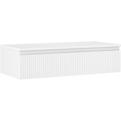 MEXEN/S - Rivel koupelnová skříňka pod umyvadlo 100 cm s deskou, 1 šuplík, reliéf , bílá mat (91A20-10023-1-BFC01)