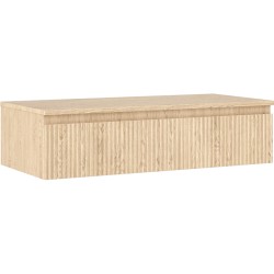 MEXEN/S - Rivel koupelnová skříňka pod umyvadlo 100 cm s deskou, 1 šuplík, reliéf , dub (91A20-10023-1-BFC81)