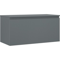 MEXEN/S - Rivel koupelnová skříňka pod umyvadlo 100 cm s deskou, 1 šuplík, reliéf , grafit mat (91A20-10047-1-BFC66)