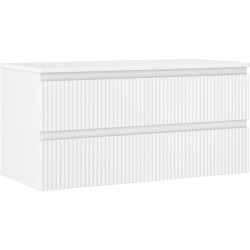 MEXEN/S - Rivel koupelnová skříňka pod umyvadlo 100 cm s deskou, 2 zásuvky, reliéf , bílá mat (91A20-10047-2-BFFC01)