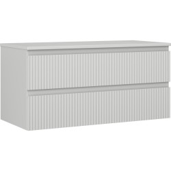 MEXEN/S - Rivel koupelnová skříňka pod umyvadlo 100 cm s deskou, 2 zásuvky, reliéf , šedá mat (91A20-10047-2-BFFC62)