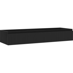 MEXEN/S - Rivel koupelnová skříňka pod umyvadlo 140, 1 šuplík, reliéf , černá mat (91A20-14023-1-BF71)