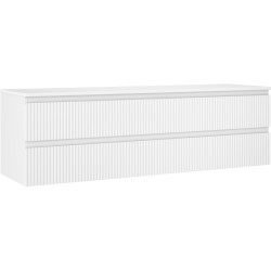 MEXEN/S - Rivel koupelnová skříňka pod umyvadlo 160 cm s deskou, 2 zásuvky, reliéf , bílá mat (91A20-16047-2-BFFC01)