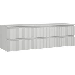MEXEN/S - Rivel koupelnová skříňka pod umyvadlo 160 cm s deskou, 2 zásuvky, reliéf , šedá mat (91A20-16047-2-BFFC62)