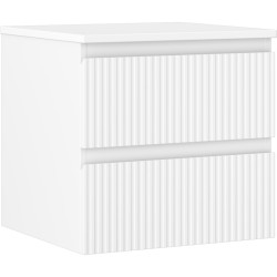 MEXEN/S - Rivel koupelnová skříňka pod umyvadlo 50 cm s deskou, 2 zásuvky, reliéf , bílá mat (91A20-05047-2-BFFC01)