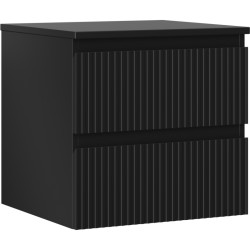 MEXEN/S - Rivel koupelnová skříňka pod umyvadlo 50 cm s deskou, 2 zásuvky, reliéf , černá mat (91A20-05047-2-BFFC71)