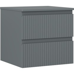 MEXEN/S - Rivel koupelnová skříňka pod umyvadlo 50 cm s deskou, 2 zásuvky, reliéf , grafit mat (91A20-05047-2-BFFC66)