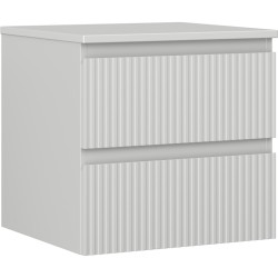 MEXEN/S - Rivel koupelnová skříňka pod umyvadlo 50 cm s deskou, 2 zásuvky, reliéf , šedá mat (91A20-05047-2-BFFC62)