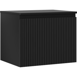 MEXEN/S - Rivel koupelnová skříňka pod umyvadlo 60 cm s deskou, 1 šuplík, reliéf , černá mat (91A20-06047-1-BFC71)