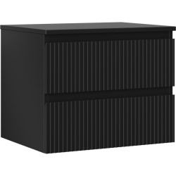 MEXEN/S - Rivel koupelnová skříňka pod umyvadlo 60 cm s deskou, 2 zásuvky, reliéf , černá mat (91A20-06047-2-BFFC71)