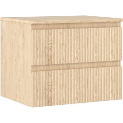 MEXEN/S - Rivel koupelnová skříňka pod umyvadlo 60 cm s deskou, 2 zásuvky, reliéf , dub (91A20-06047-2-BFFC81)