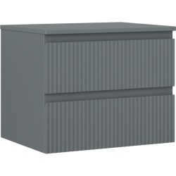 MEXEN/S - Rivel koupelnová skříňka pod umyvadlo 60 cm s deskou, 2 zásuvky, reliéf , grafit mat (91A20-06047-2-BFFC66)