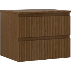 MEXEN/S - Rivel koupelnová skříňka pod umyvadlo 60 cm s deskou, 2 zásuvky, reliéf , ořech (91A20-06047-2-BFFC86)