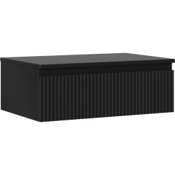 MEXEN/S - Rivel koupelnová skříňka pod umyvadlo 70 cm s deskou, 1 šuplík, reliéf , černá mat (91A20-07023-1-BFC71)