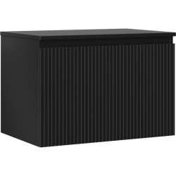 MEXEN/S - Rivel koupelnová skříňka pod umyvadlo 70 cm s deskou, 1 šuplík, reliéf , černá mat (91A20-07047-1-BFC71)