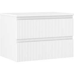 MEXEN/S - Rivel koupelnová skříňka pod umyvadlo 70 cm s deskou, 2 zásuvky, reliéf , bílá mat (91A20-07047-2-BFFC01)