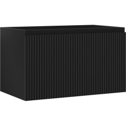 MEXEN/S - Rivel koupelnová skříňka pod umyvadlo 80, 1 šuplík, reliéf , černá mat (91A20-08047-1-BF71)